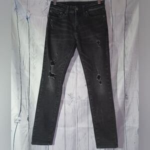 American Eagle Flex Distressed Black Denim Skinny Jeans